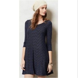 SATURDAY SUNDAY Narva Navy Blue Mini Swing Dress